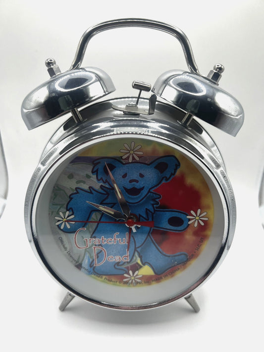 Rare Grateful Dead Dancing Bear vintage Twin Bell Alarm Clock 2001 - New In Box!