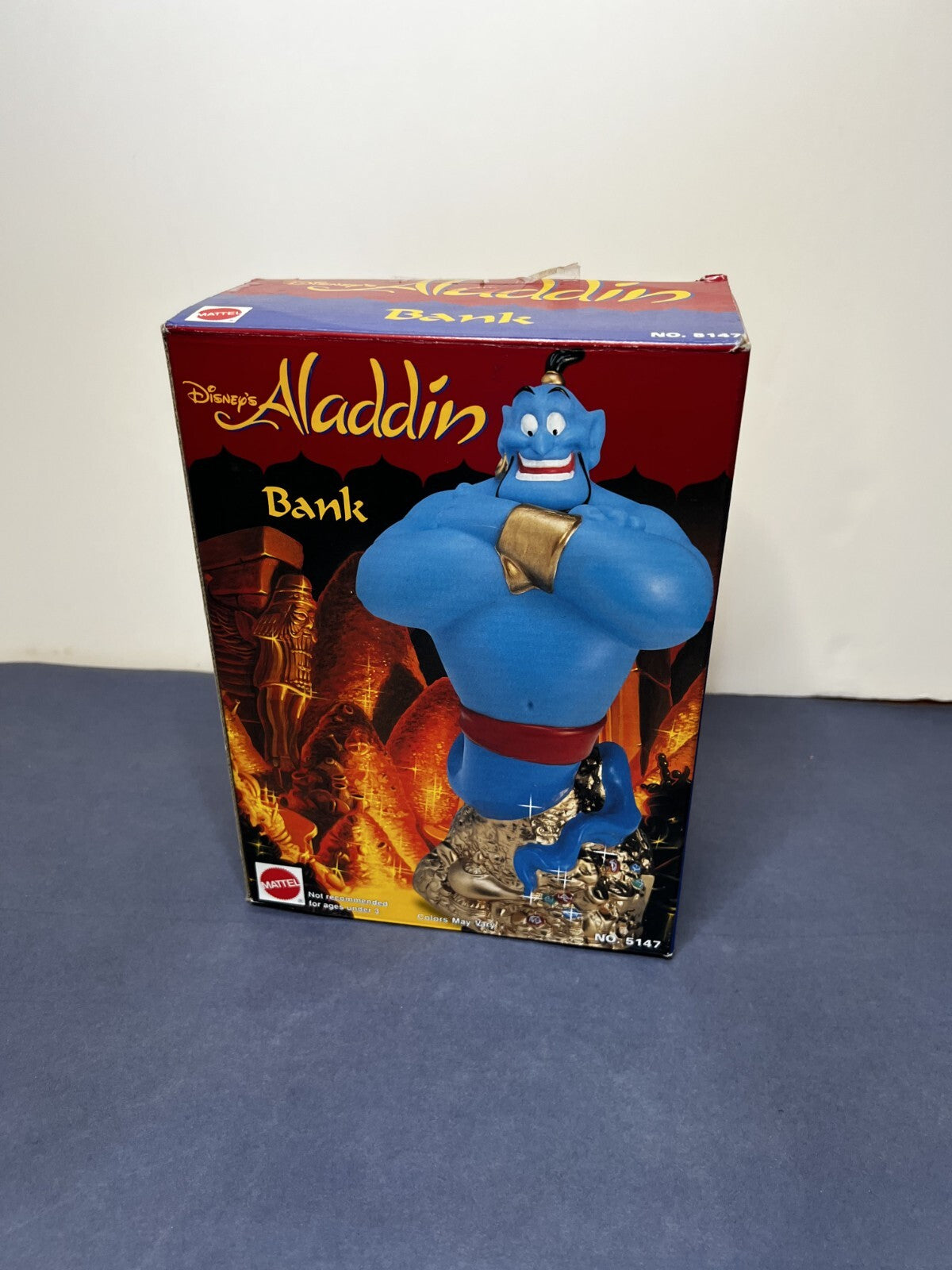 Mattel Disney ALADDIN Genie Coin Bank, Vintage 1993 New in Box, Unopened