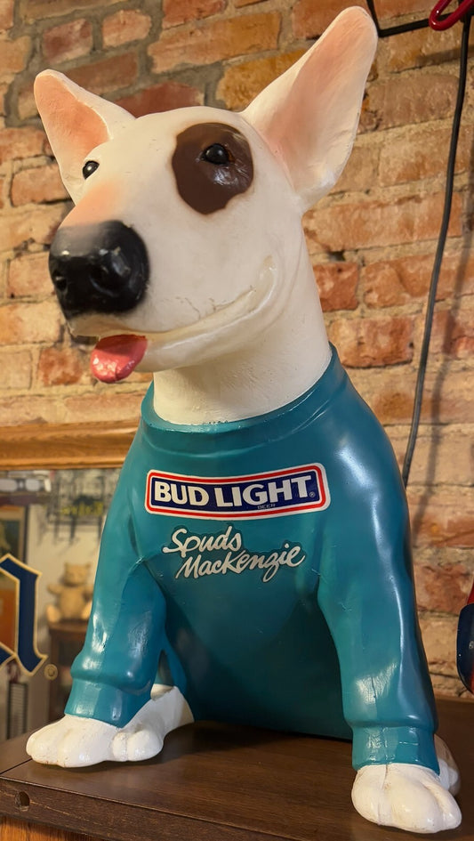 Vintage Spuds Mackenzie Figural 1987 Bud Light Lamp Beer Bar Advertising