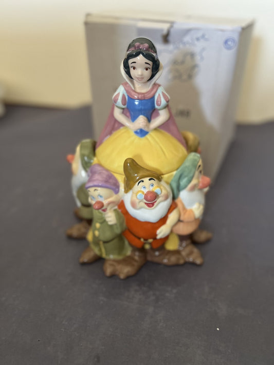 Walt Disney Vintage Snow White & The Seven Dwarfs Cookie Jar  Ceramic NIB