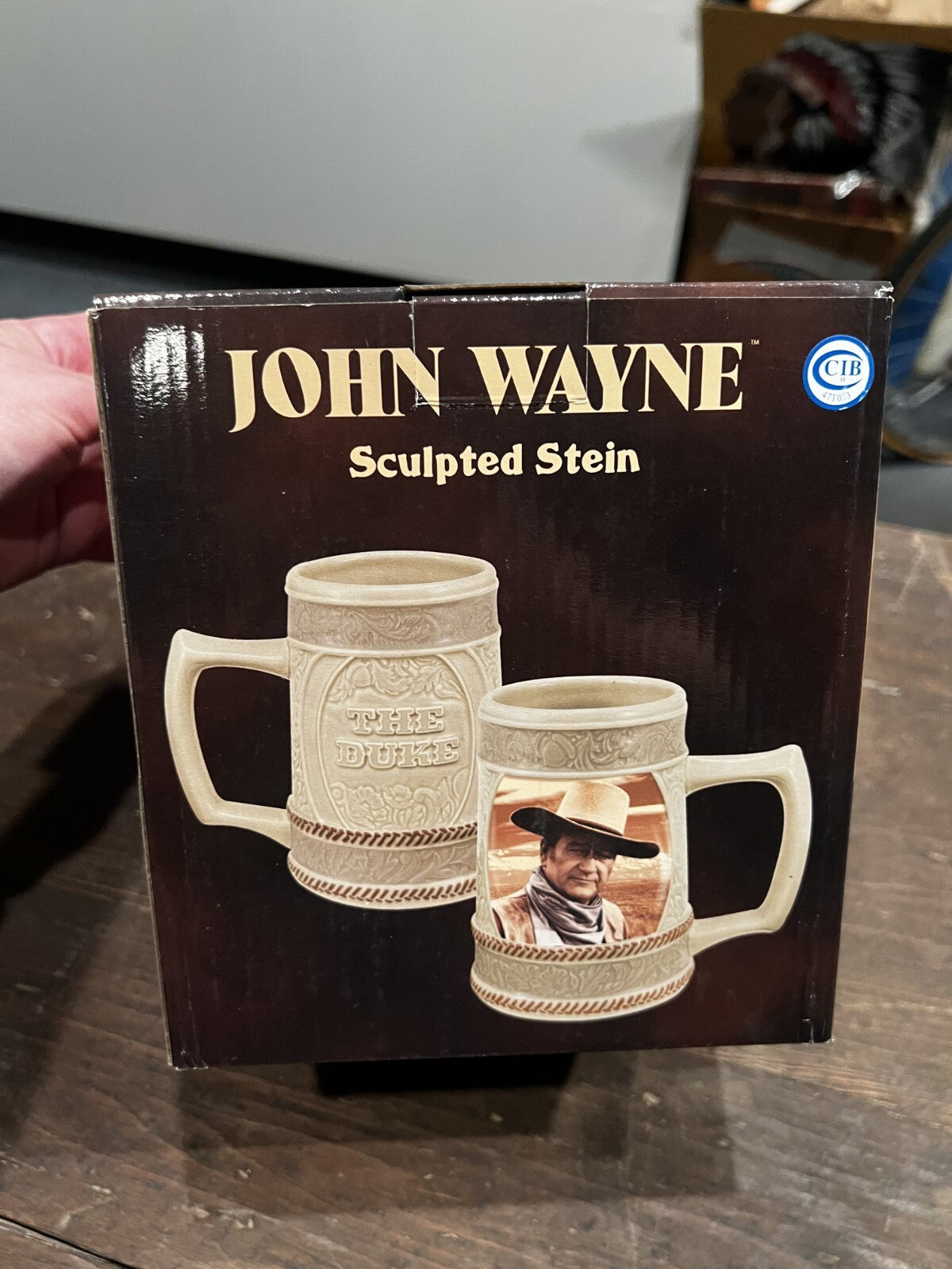 Vintage John Wayne the Duke Sculpted Beer Stein Mug Cowboy Vandor Western NIB