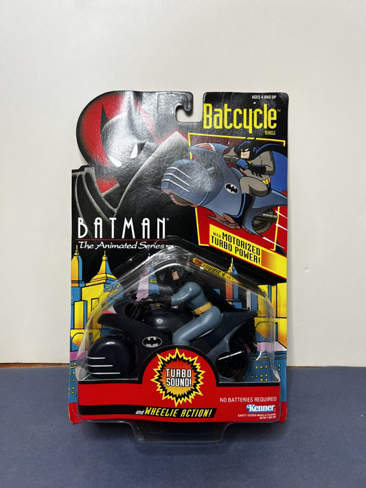 Vintage BATMAN The Animated Series - The BATCYCLE Kenner 1992 NIP ACTION TOY
