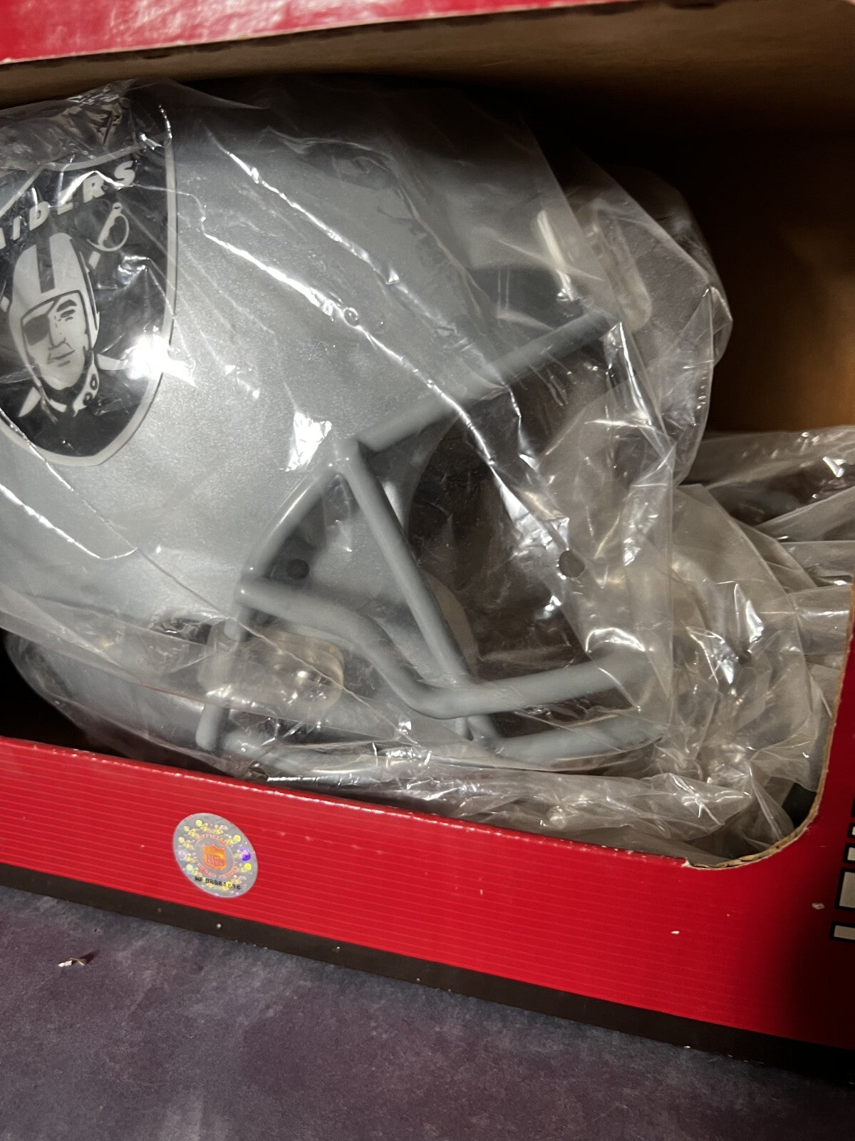 Vintage Oakland Raiders  Riddell  Sports Replica NFL LG Helmet  Collectible NIB