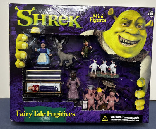 Vintage SHREK Mini Figure Toy FAIRY TALE FUGITIVES  Collectible Sealed Box  2001