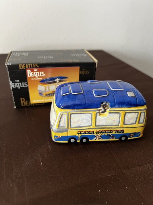 Vandor RARE Porcelain Trinket Box Beatles Magical Mystery Tour Bus - Vintage