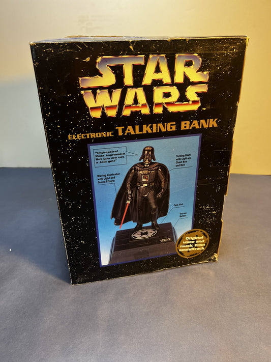 Star Wars 1996 Vintage Electronic Darth Vader Talking Coin Bank NIB