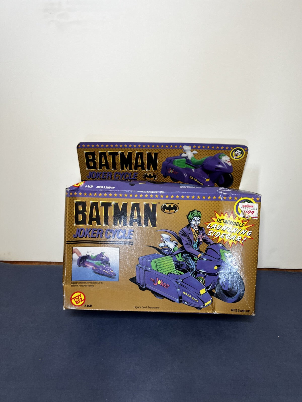 Joker Cycle DC Comics Batman 1990 Toy Biz Action Figure Vehicle + Sidecar NIB