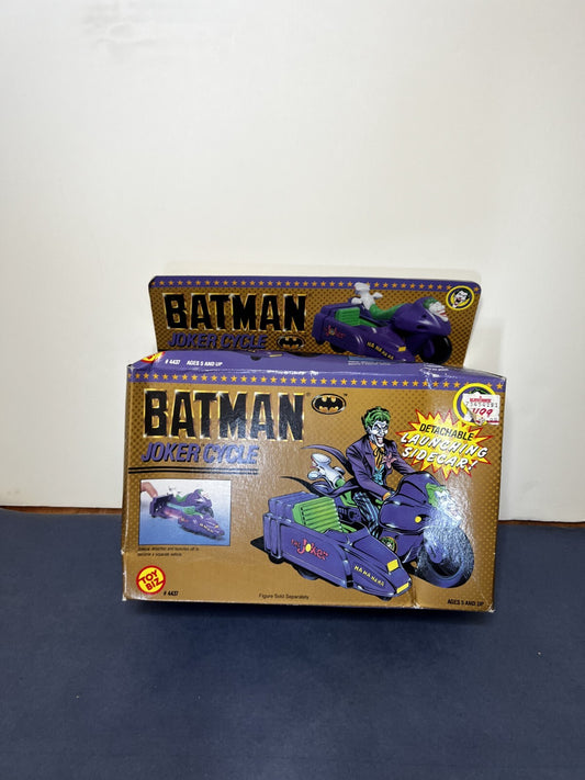 Joker Cycle DC Comics Batman 1990 Toy Biz Action Figure Vehicle + Sidecar NIB