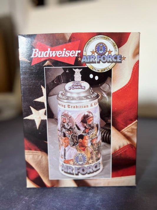 1999 Budweiser AIR FORCE Stein Honoring Tradition & Courage NEW IN BOX