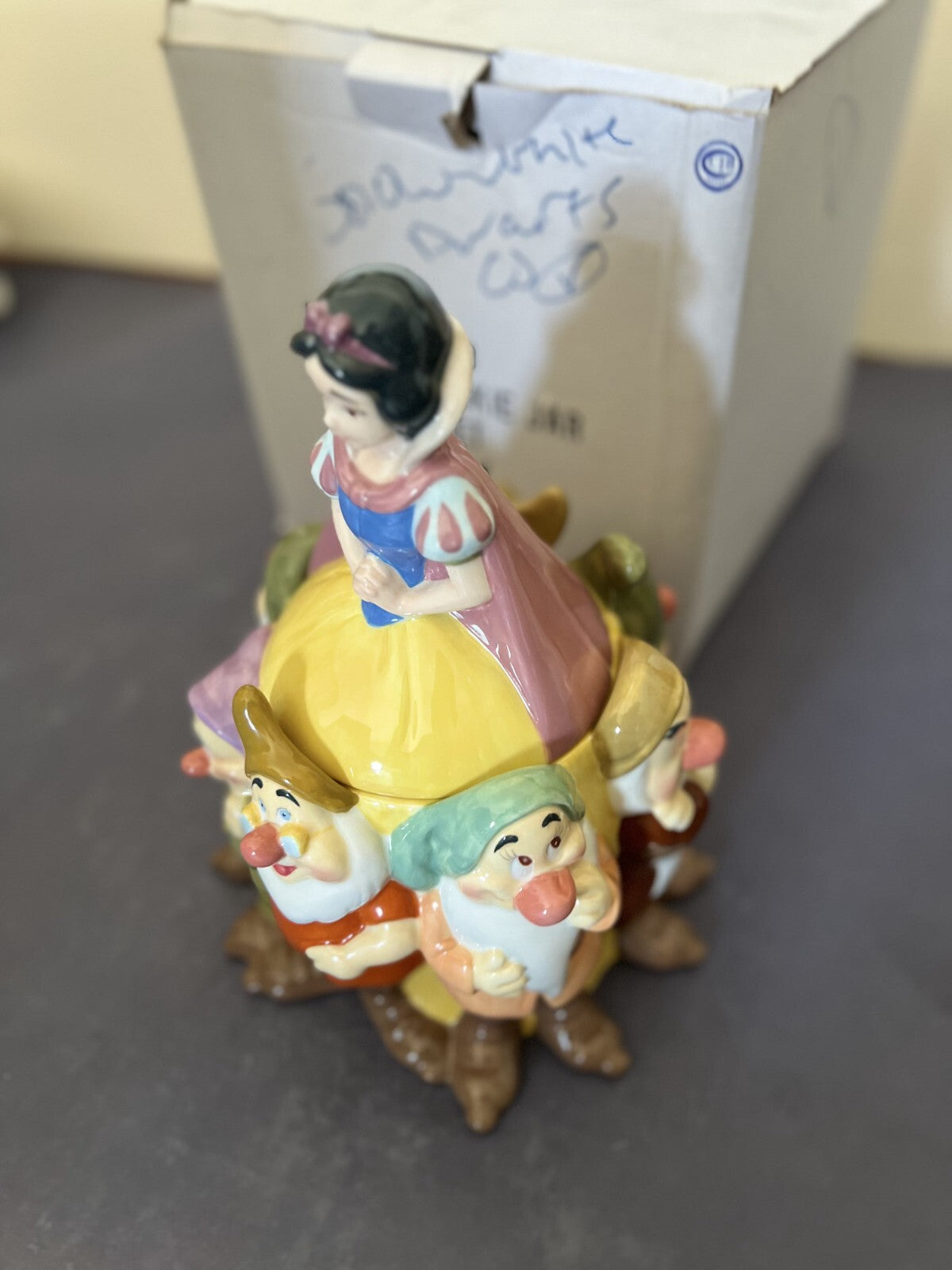 Walt Disney Vintage Snow White & The Seven Dwarfs Cookie Jar  Ceramic NIB