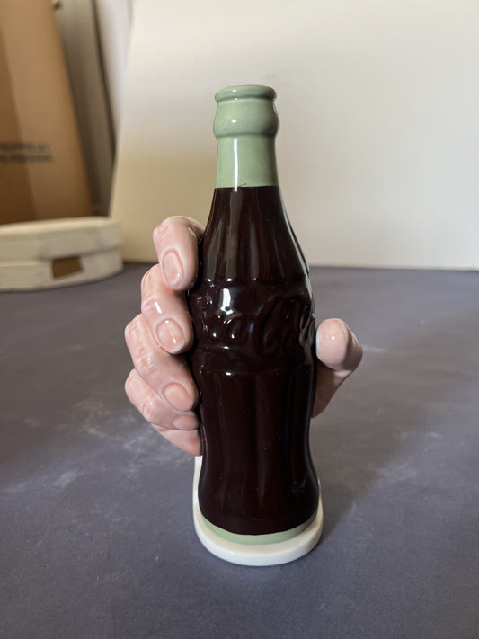 1994 Vintage 3-D Coca Cola COKE Bottle Ceramic Straw And Napkin Holder with box
