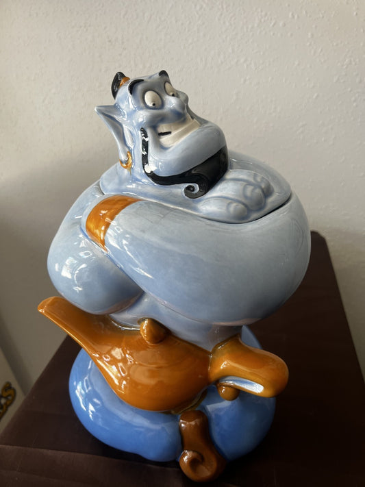 Disney 1994 Aladdin Genie Vintage Cookie Jar by Treasure Craft with Original Box